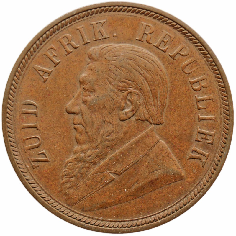 1898 One Penny South Africa Coin Johannes Paulus Kruger