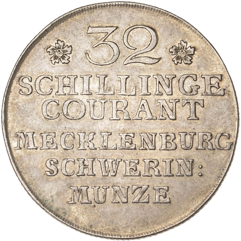 1764 32 Schilling Mecklenburg-Schwerin Germany Coin Friedrich II Silver
