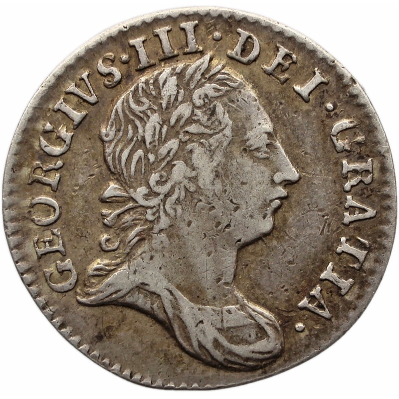 1762 3 Pence Maundy Coinage George III Coin UK Silver