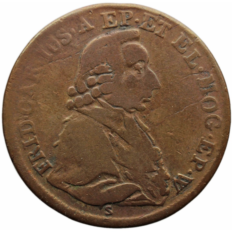 1795 S-IA 1/2 Kreuzer Archbishopric of Mainz German Coin Friedrich Karl Joseph von Erthal