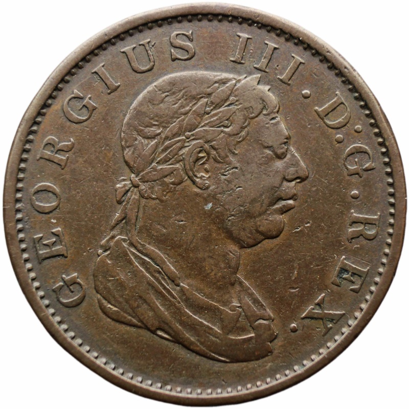 1813 One Stiver George III Coin Demerara and Essequibo