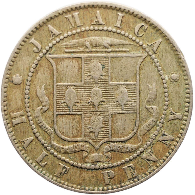 1899 Half Penny Jamaica Coin Queen Victoria