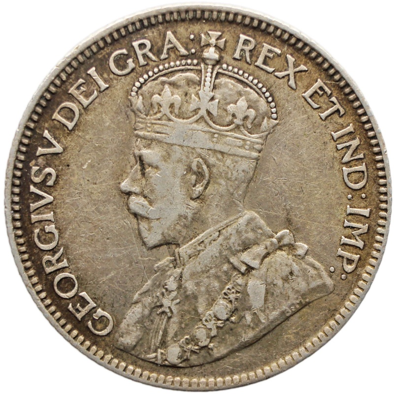1918 25 Cents Canada Coin George V Silver