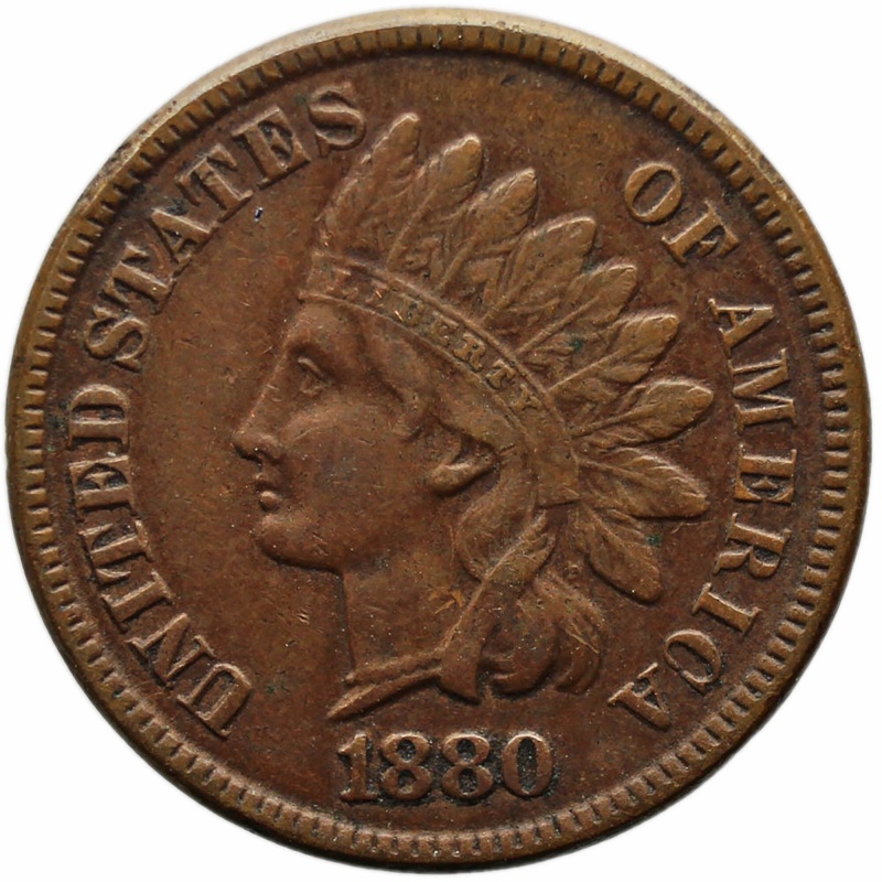 1880 One Cent US Coin Indian Head