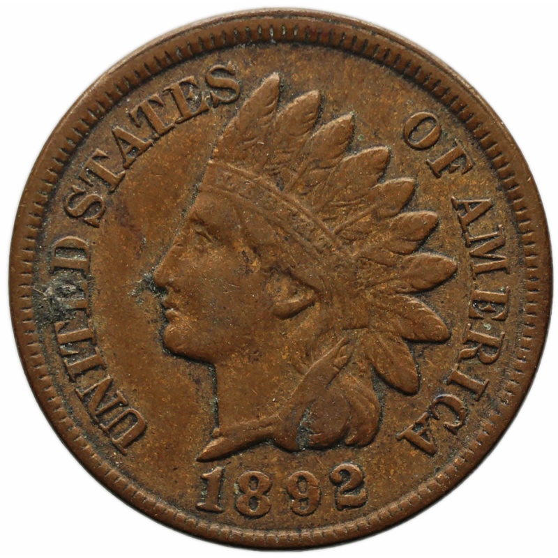 1892 One Cent United States Indian Head Coin