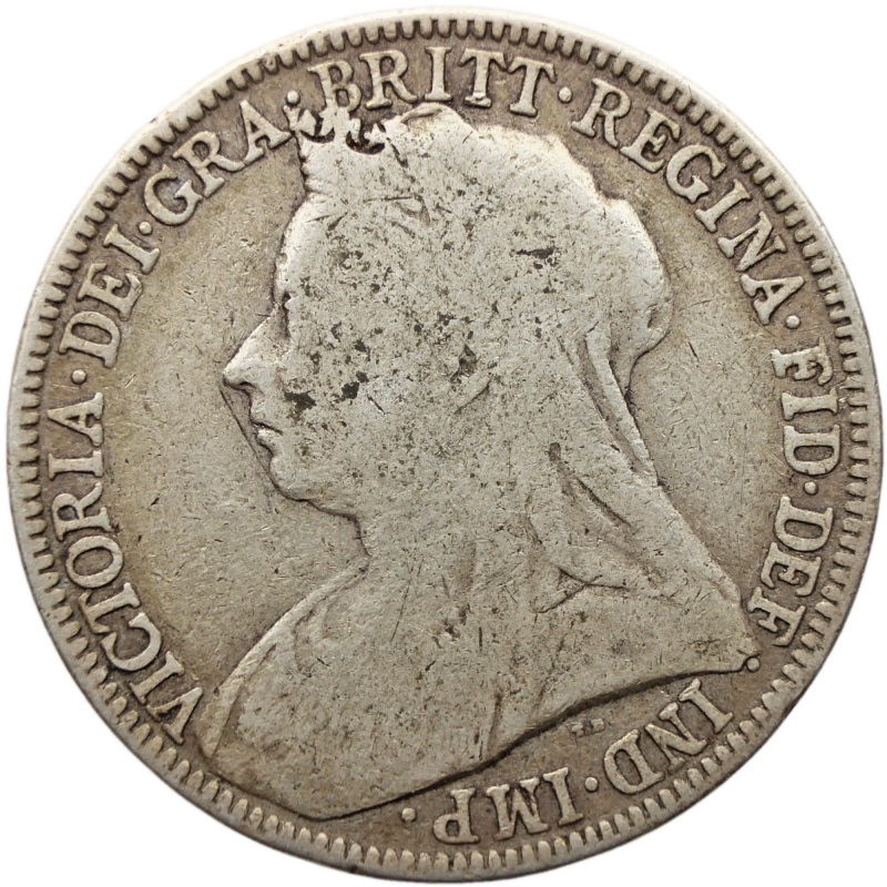 1901 Florin Victoria Coin UK Silver Two Shillings