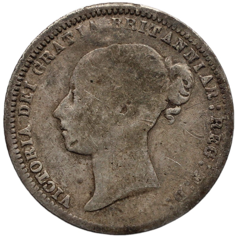 1872 Sixpence Victoria Coin United Kingdom Silver