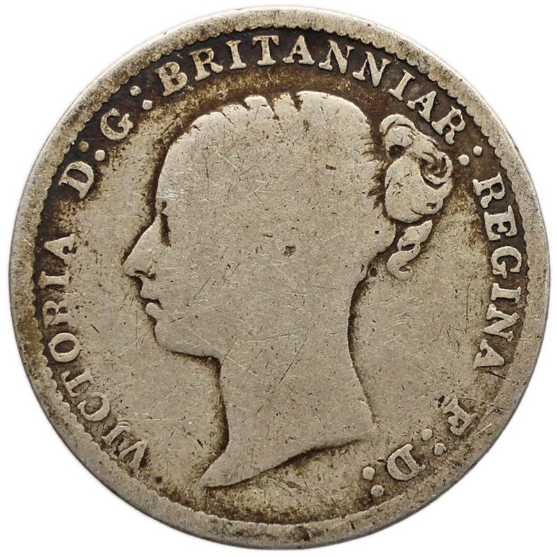 1885 3 Pence Victoria Coin Silver