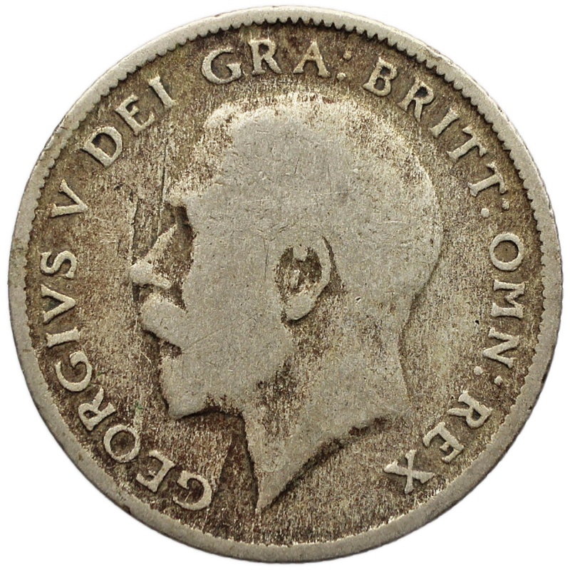 1922 6 Pence George V Silver Coin United Kingdom