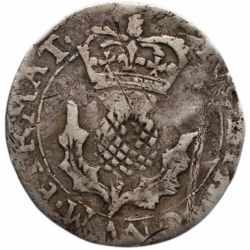1639-1641 20 Pence Scotland Coin Charles I Silver 3rd Coinage 4th Issue F above the crown