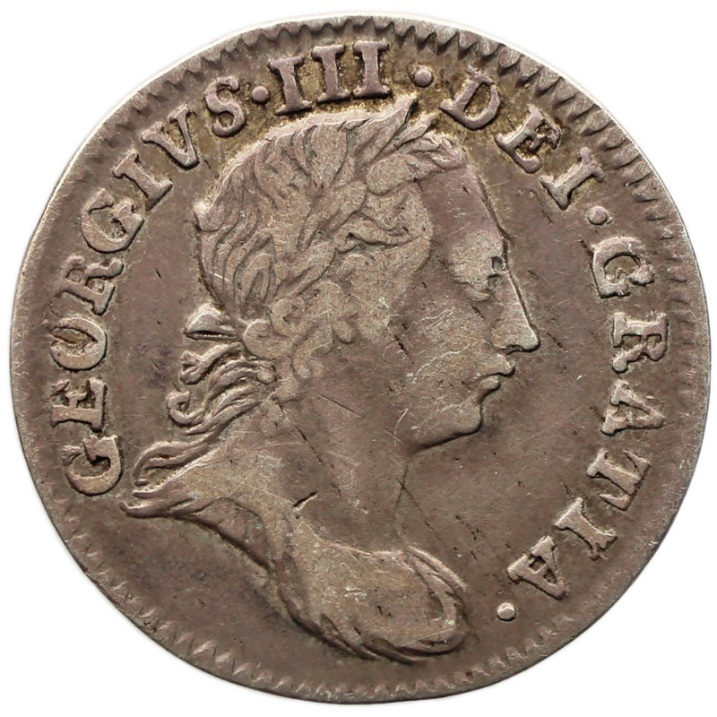1762 3 Pence Maundy Coin George III UK Silver