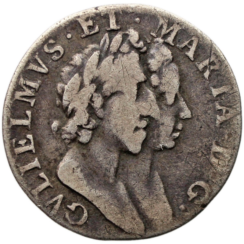 1689 3 Pence William and Mary Maundy Coin UK Silver