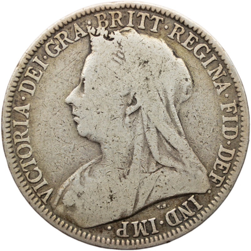 1899 Florin Victoria Coin UK Silver Two Shillings