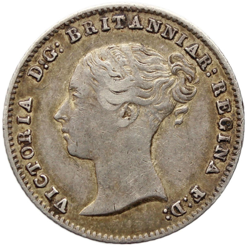 1843 4 Pence Victoria Coin UK Silver