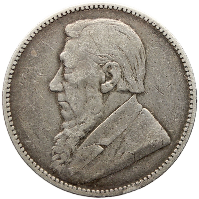 1896 Shilling South Africa Coin Paul Kruger Silver