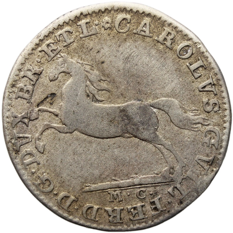 1784 12 Einen Thaler Brunswick-Wolfenbüttel Germany Coin Charles William Ferdinand Silver