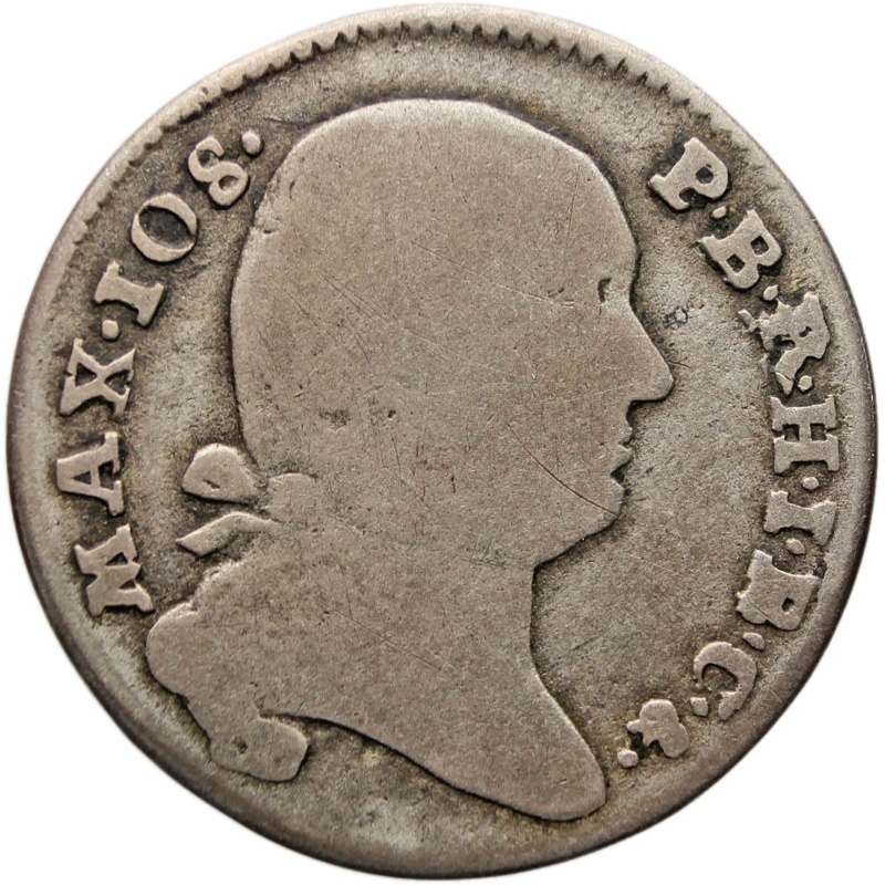 1802 6 Kreuzer Bavaria Coin Maximillian I Joseph Germany