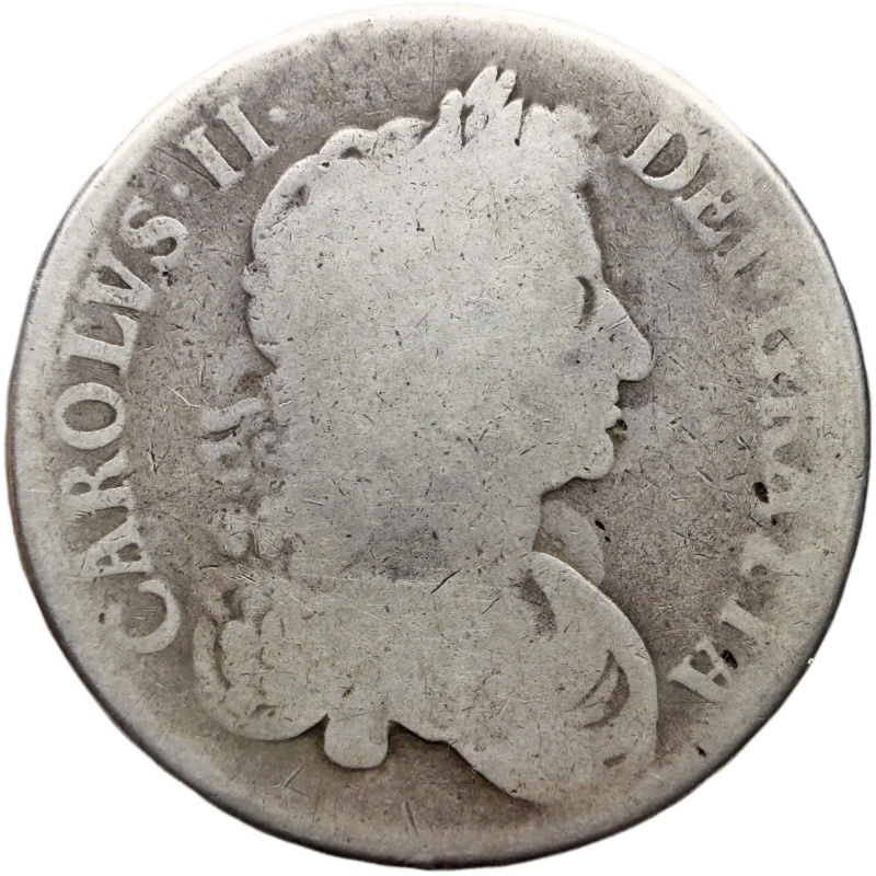 1671 Crown Charles II Coin UK Silver 3rd portrait Vicesimo Tertio