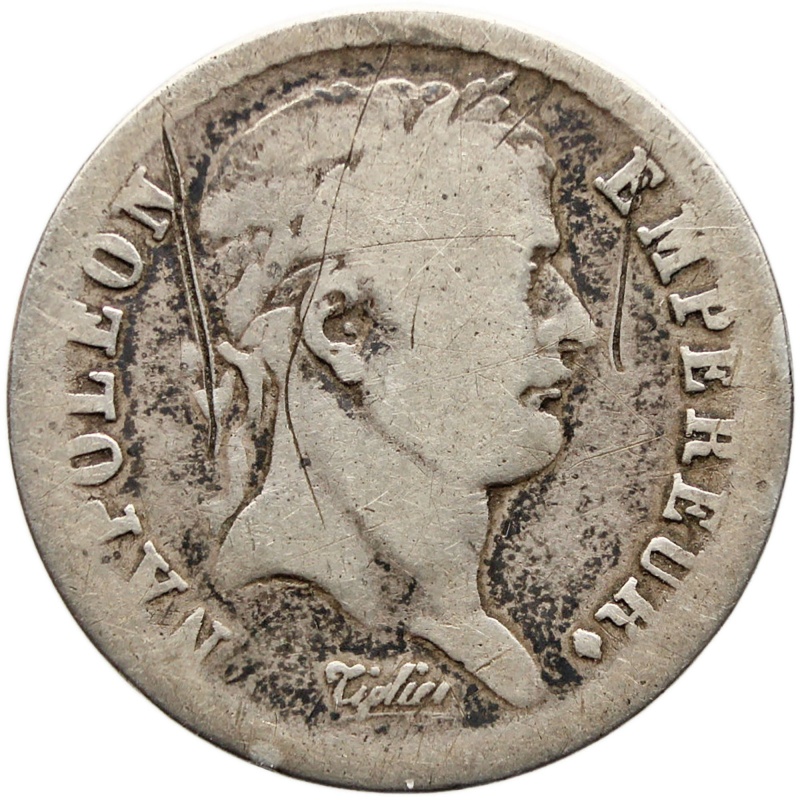 1812 A 1/2 Franc France Coin Napoleon Bonaparte Silver Paris Mint