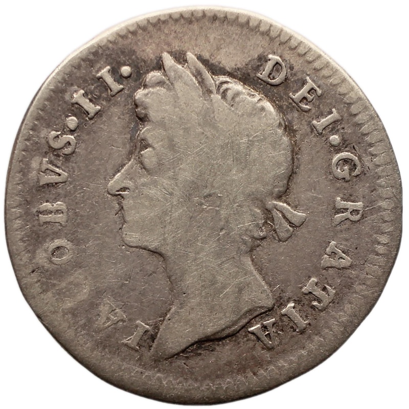 1685 3 Pence James II Maundy Coin England Silver