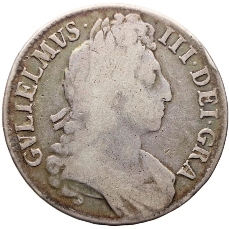 1696 Crown William III Coin UK Silver