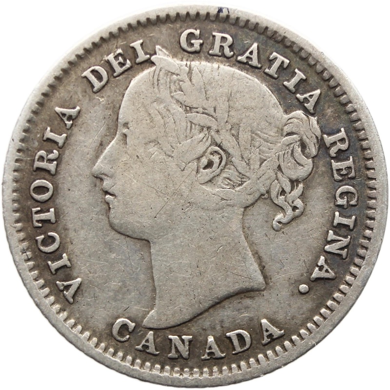 1886 10 Cents Canada Coin Victoria Silver