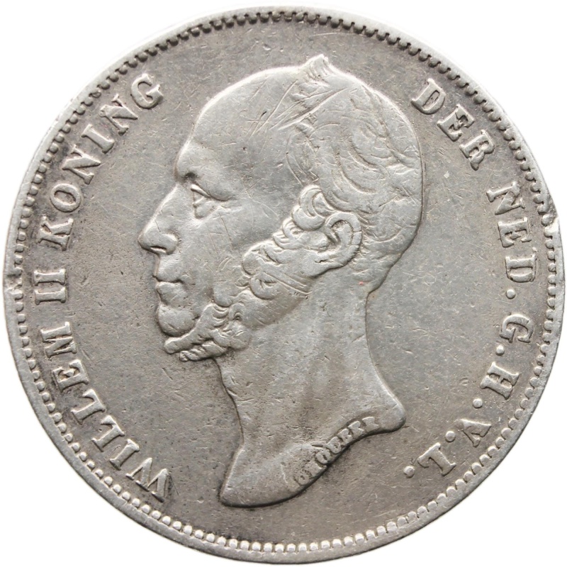 1848 1/2 Gulden Netherlands Coin William II Silver