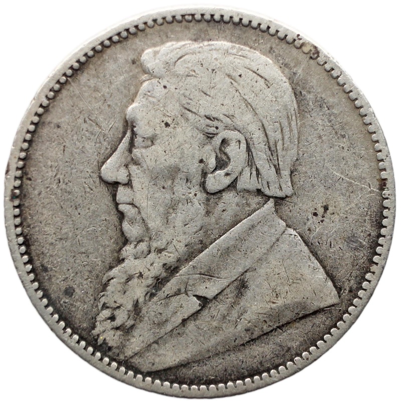 1894 South Africa Shilling Coin Silver Paul Kruger