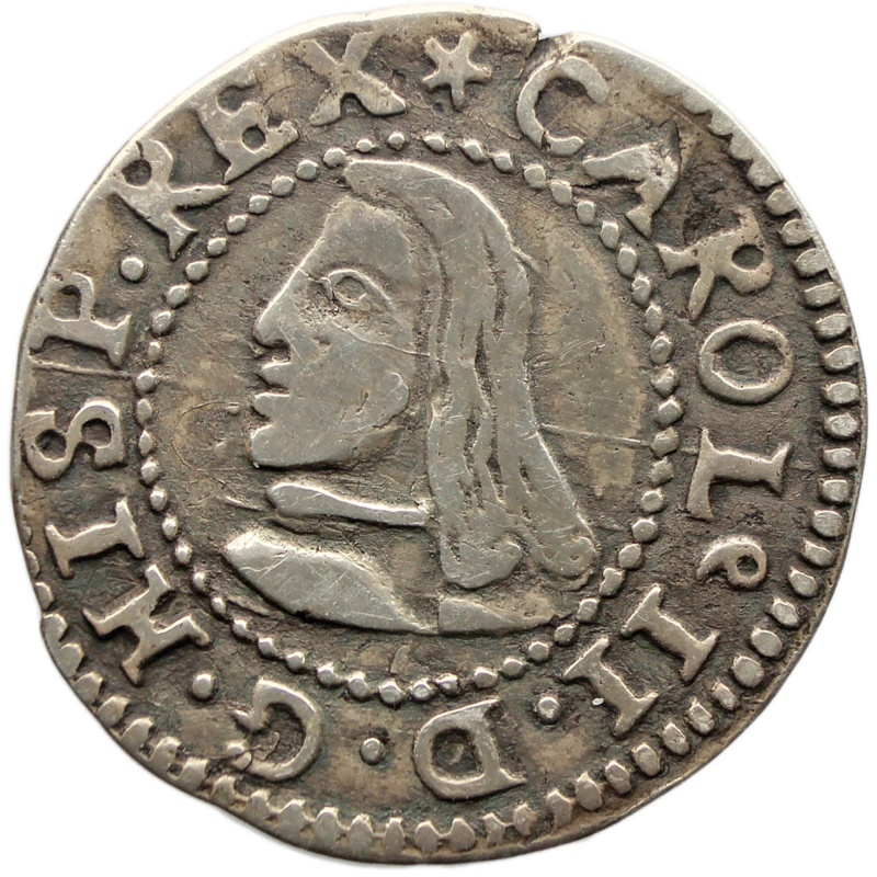 1687 Croat (Real) Catalonia Coin Spain Silver Carlos II Bust Variant