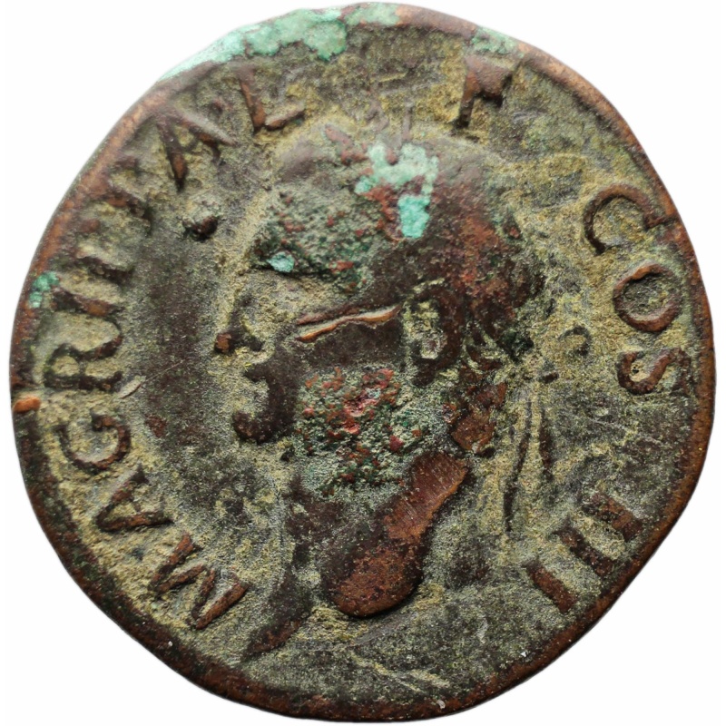 37-41 Agrippa Æ As Roman Empire Coin Gaius Caesar Caligula