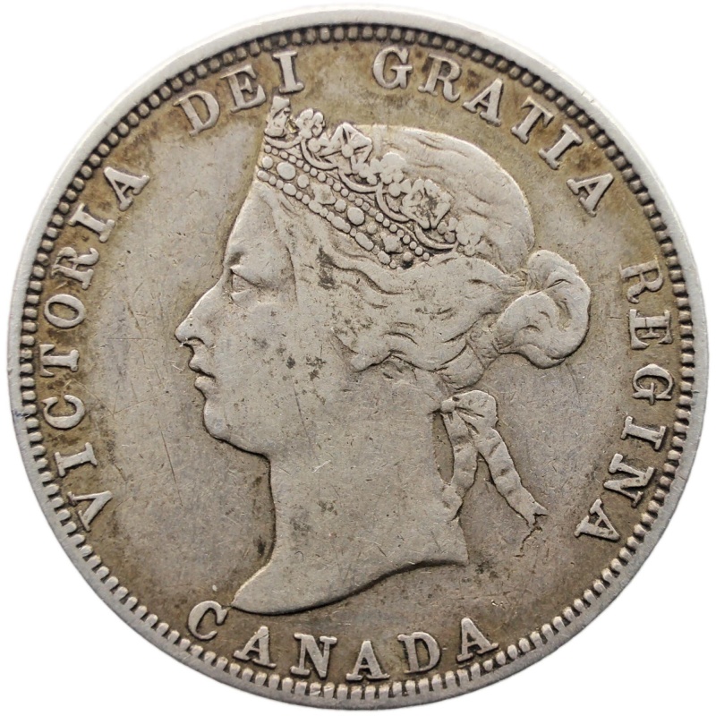 1881 H 25 Cents Canada Coin Victoria Silver