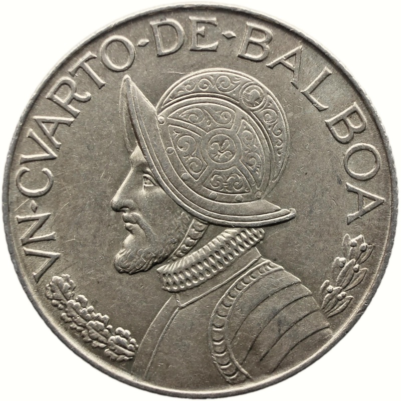 1962 1/4 Balboa Panama Silver Coin Vasco Núñez de Balboa