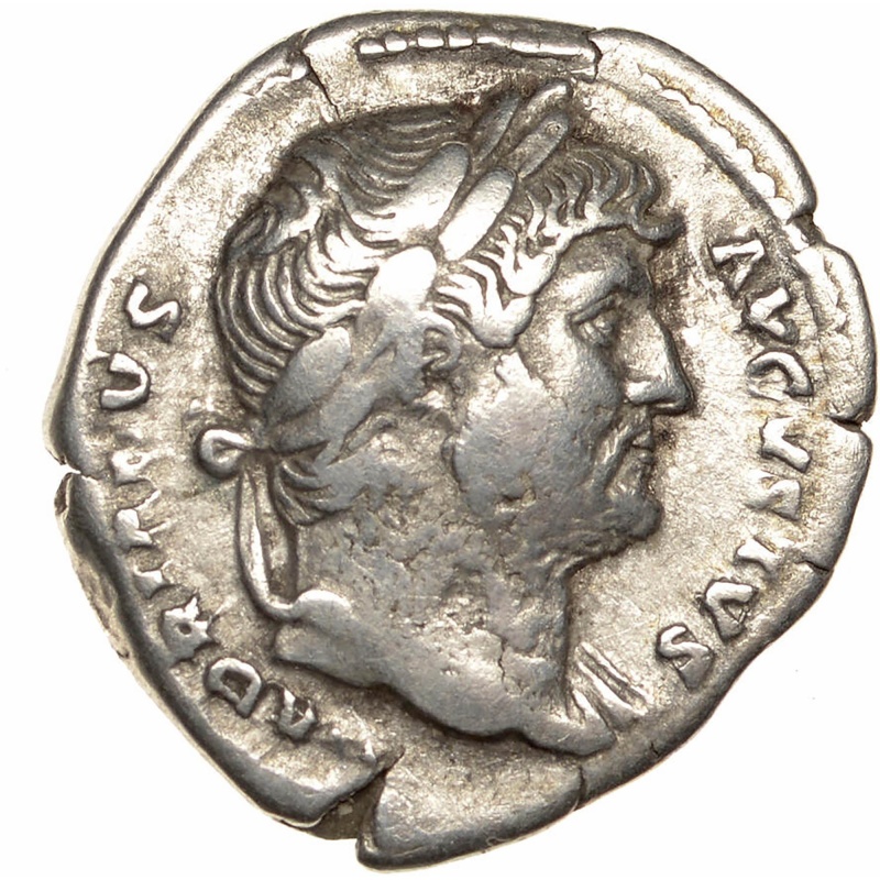 125-126 AD Roman Empire Coin Hadrian Denarius Silver COS III