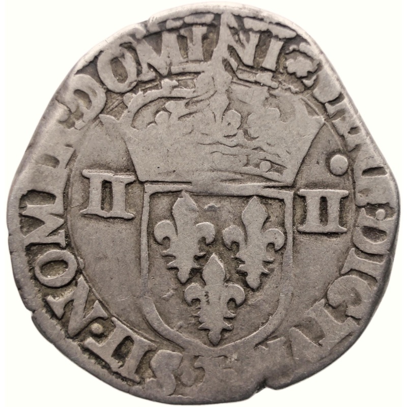 1588 1/4 Écu Henry III of France Coin Silver