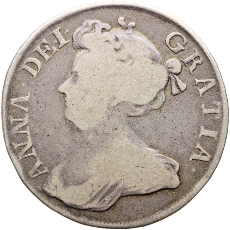 1713 Half Crown Queen Anne Coin UK Silver
