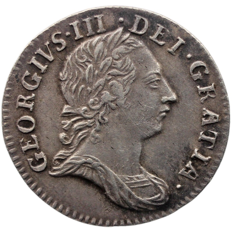 1762 3 Pence George III Coin Maundy UK Silver