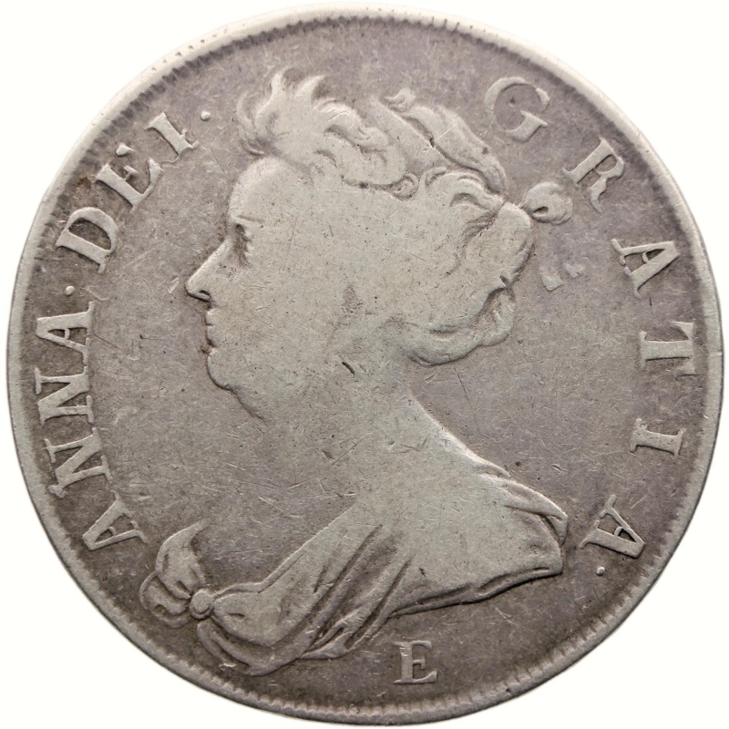 1707 E 1/2 Crown Anne Silver Coin minted in Edinburgh, Scotland
