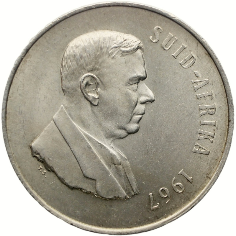 1967 1 Rand South Africa Coin Silver English Legend