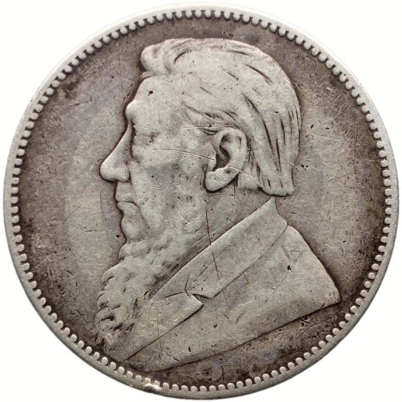 1896 Shilling South Africa Coin Paul Kruger Silver