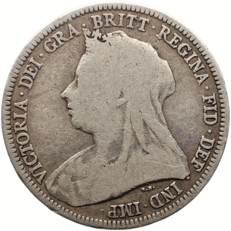 1893 Shilling Victoria Coin Silver United Kingdom