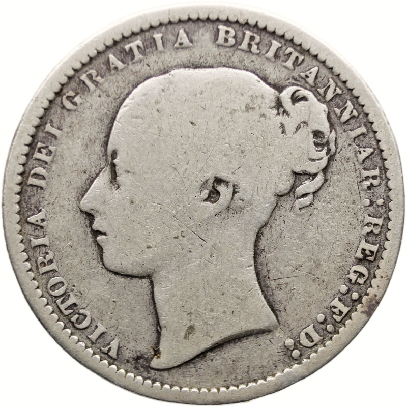 1873 Shilling Victoria Coin United Kingdom Silver