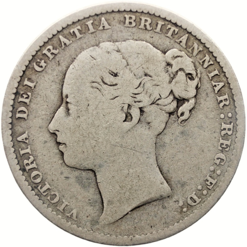 1883 Shilling Victoria Coin Silver UK