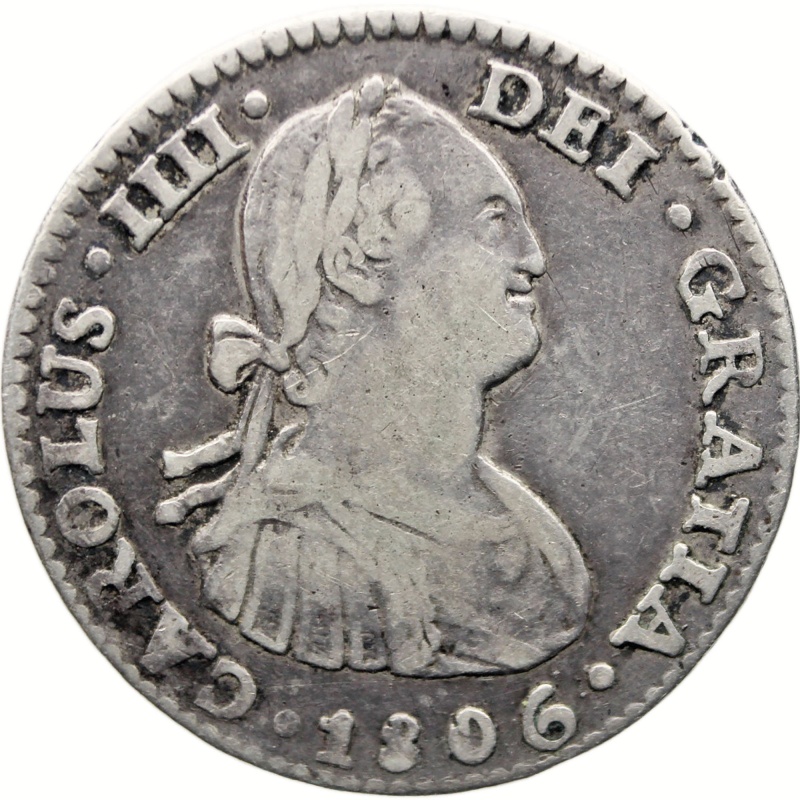 1806 Mo TH Real Mexico Coin Charles IV Silver
