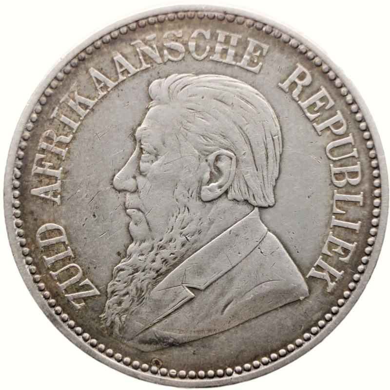 1897 2 1/2 Shillings South Africa Coin Paul Kruger Silver