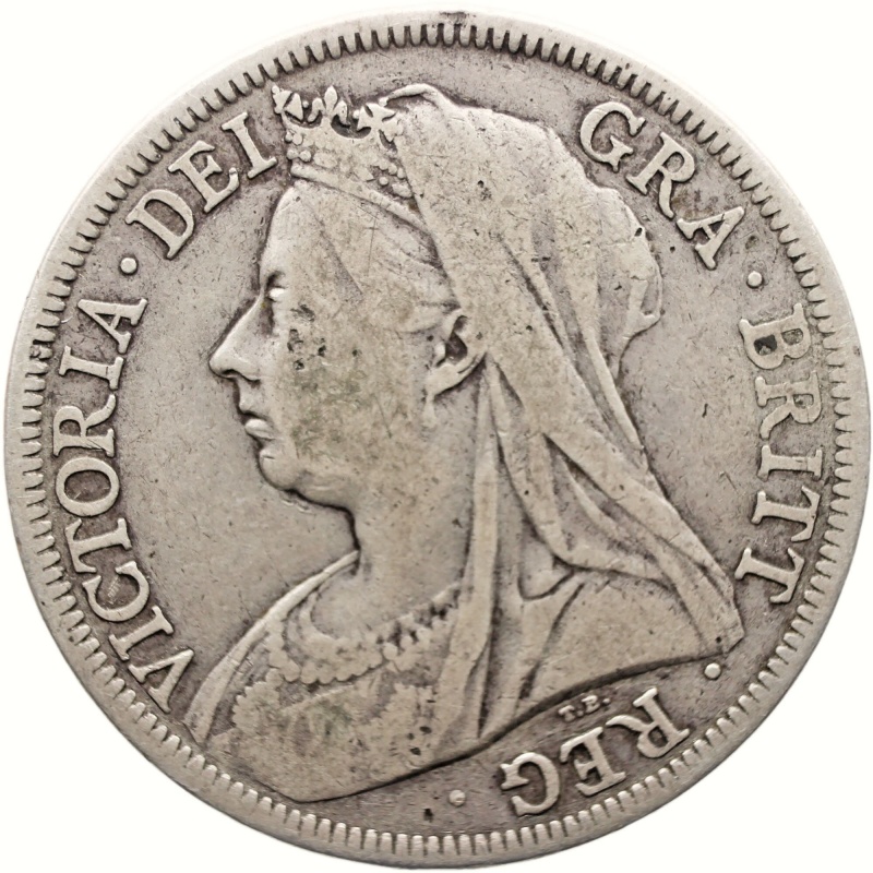 1899 Half Crown Victoria Coin Silver United Kingdom