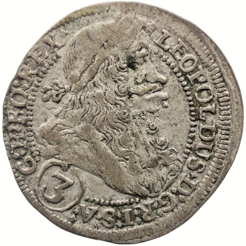 1704 IA 3 Kreuzer Austria Graz Coin Leopold I Silver