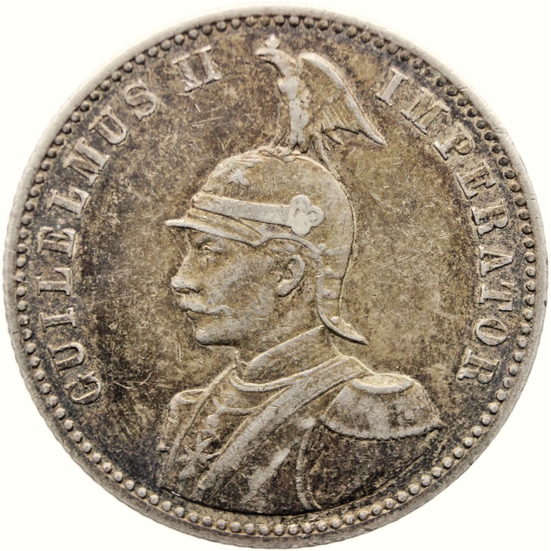 1913 A Half Rupie German East Africa Wilhelm II Coin Silver Berlin Mintmark