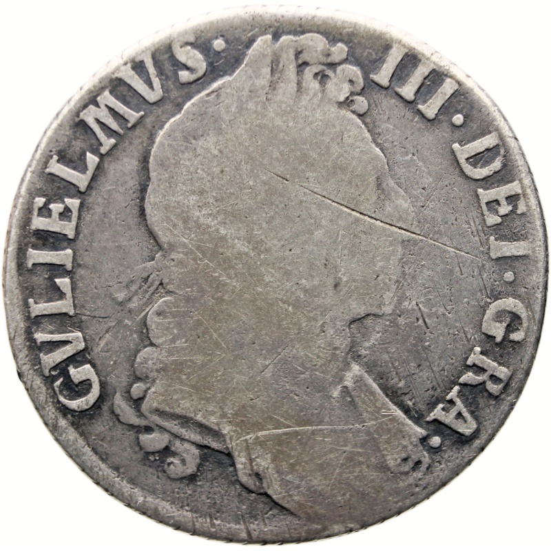 1697 Shilling William III Coin Silver England