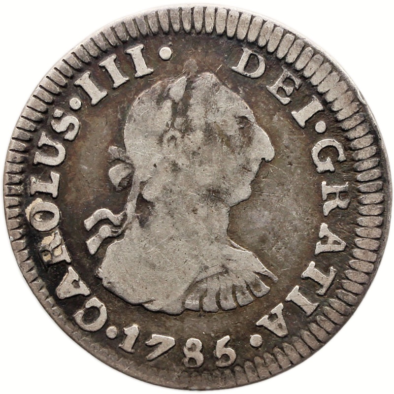 1785 Half Real Mexico Coin Carlos III Silver