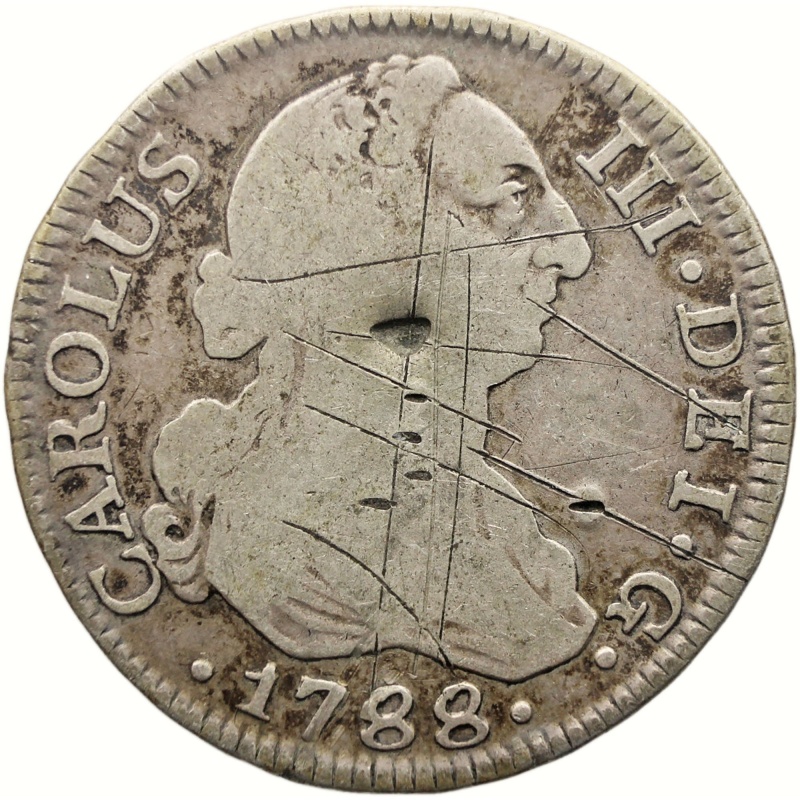 1788 MM 2 Reales Spain Coin Charles IV Silver Madrid Mint